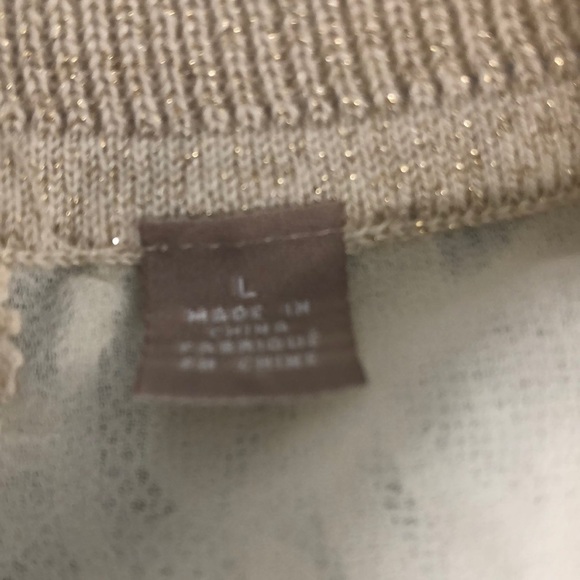 Anthropologie Knitted & Knotted Gold Lace Back Cardigan Large - Picture 4 of 12